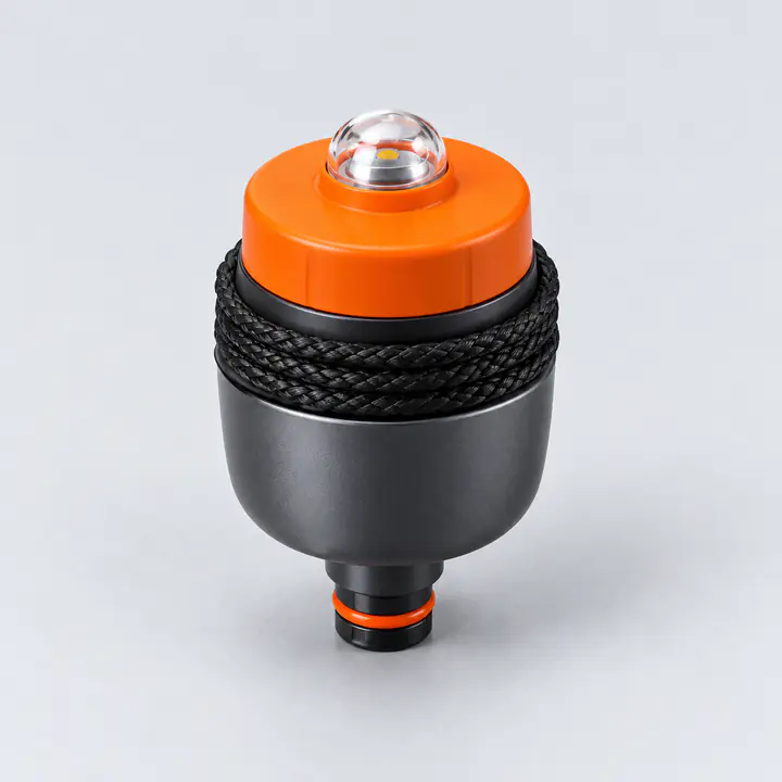Self-recovery float: A recovery pod with a line, strobe and beacon.